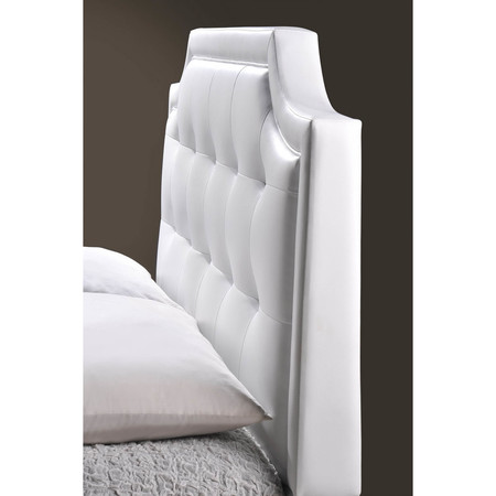 Baxton Studio Carlotta White Modern Bed with Upholstered Headboard - King Size 103-5191